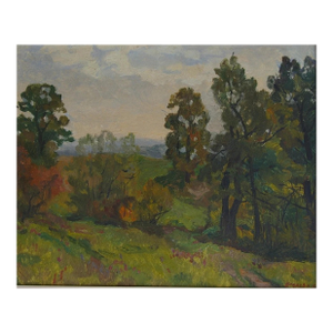 1970s Impressionist Landscape Oil Painting, Ukrainian Art 40-50