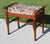 Mid-20th Century Traditional Cherry-Finish Vanity Bench With Pink & Brown Damask Upholstery For Sale - Image 10 of 18