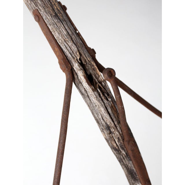 Antique Horse Drawn Wagon Shaft Thill Farm Decor For Sale - Image 10 of 18