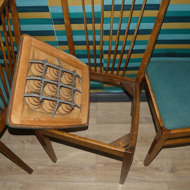 Mid-Century Modern II/56 Spindle Chair Set of Armchairs and Dining Chairs from Musterring, 1956, Set of 5 For Sale - Image 3 of 18