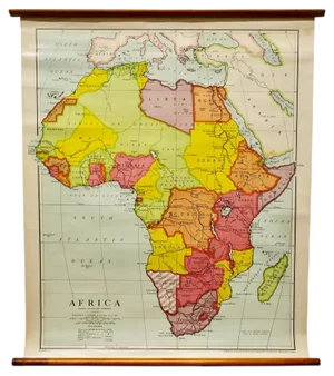 Large University Chart Africa by Bacon, 1920s