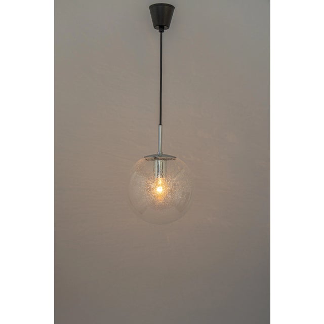 Petite Limburg Chrome with Clear Glass Ball Pendant, Germany, 1970s For Sale - Image 9 of 12