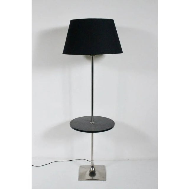 Laurel Lamp Co. Chrome and Slate Side Table Floor Lamp, circa 1970 For Sale - Image 11 of 13