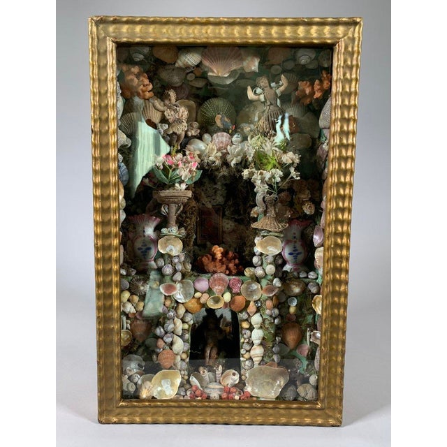 Diorama of a nativity scene under glass, called "Paradise," 18th century. Composition For Sale