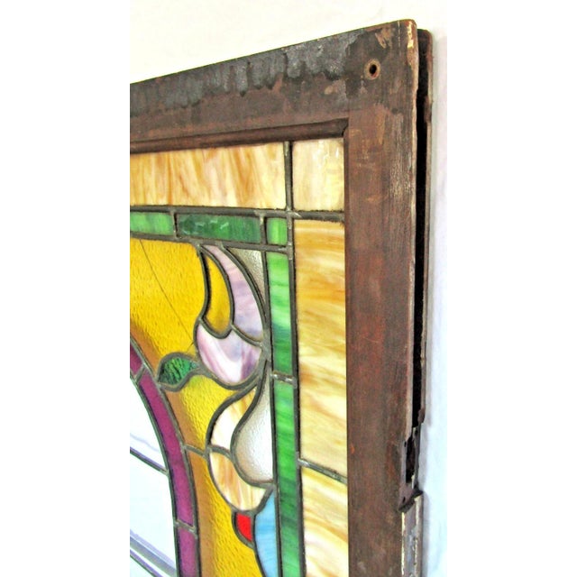 1880s Stained Glass Mirror Base Brooklyn Ice Cream Parlor Storefront Windows For Sale - Image 15 of 18