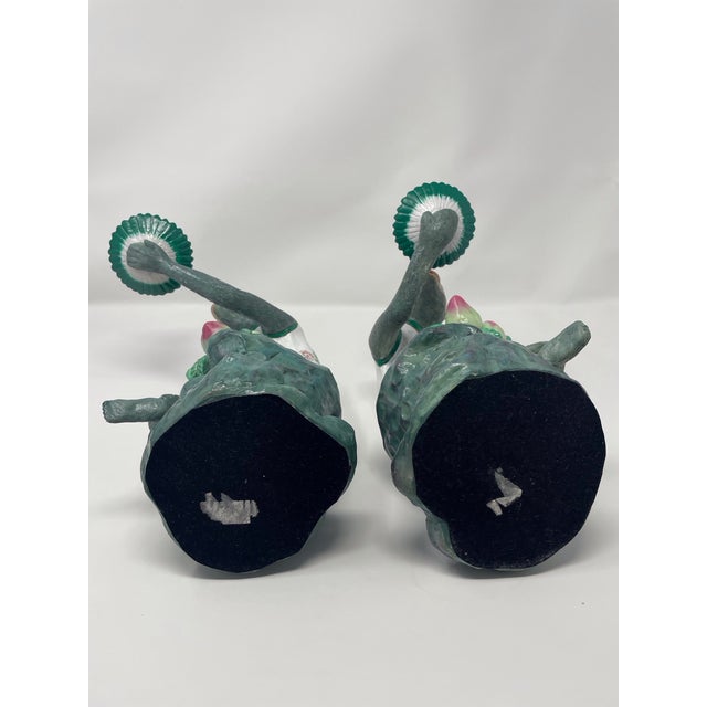 Vintage Chinoiserie Monkey Candle Holders - A Pair For Sale - Image 12 of 14