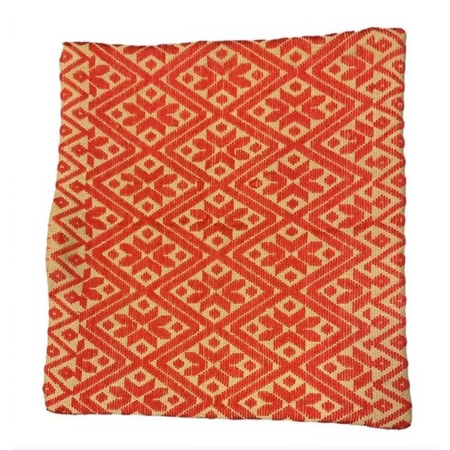 My workshop made this pillow cover from a panel of hand-embroidered textile from the Mexican Pacific Coast state of...