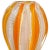 Beautiful, vintage Murano hand blown orange and white stripes, with gold flecks, Italian art glass flower vase. Attributed...