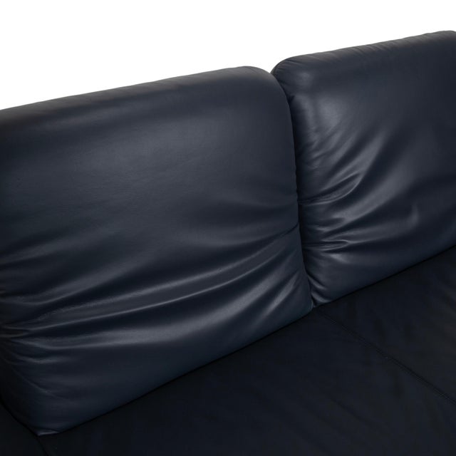 Blue Leather Rivoli Two-Seater Sofa with Manual Function from Koinor For Sale - Image 10 of 18