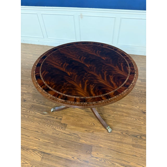 Traditional Round Mahogany Georgian Style Foyer/Breakfast/Game Table by Leighton Hall - Showroom Sample For Sale - Image 3 of 12
