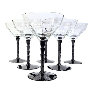 90s Glam Goth Champagne Coupes- Set of Six For Sale