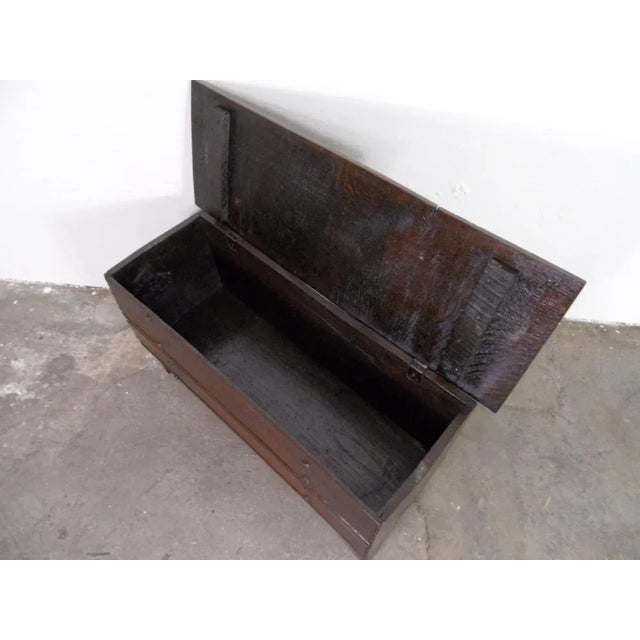 Small Antique Oak Chest For Sale - Image 6 of 13