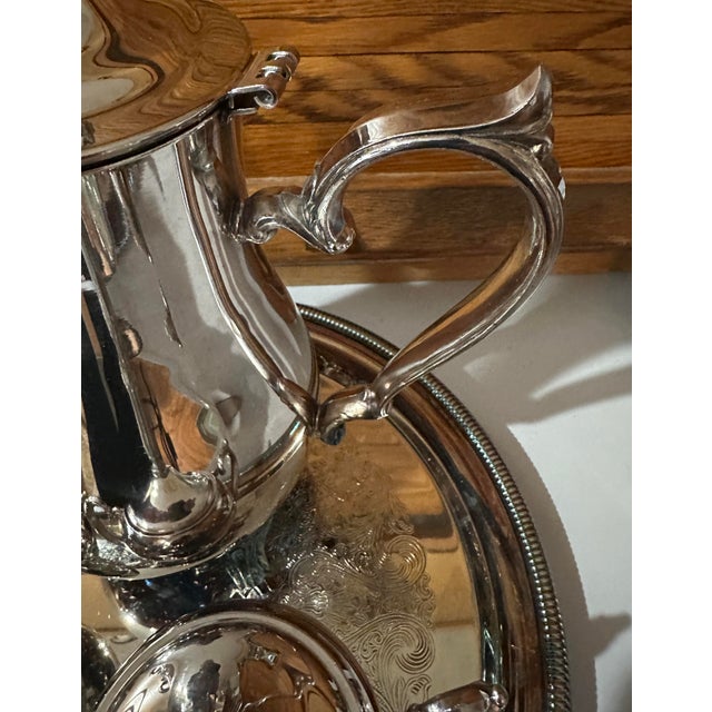 1950s International Silver Company Silver Plated 4 Piece Coffee Set For Sale In New York - Image 6 of 10