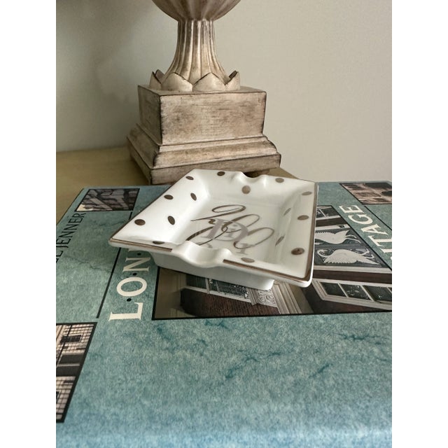 2000s Christian Dior Gold Polka Dot Ashtray For Sale In New York - Image 6 of 8