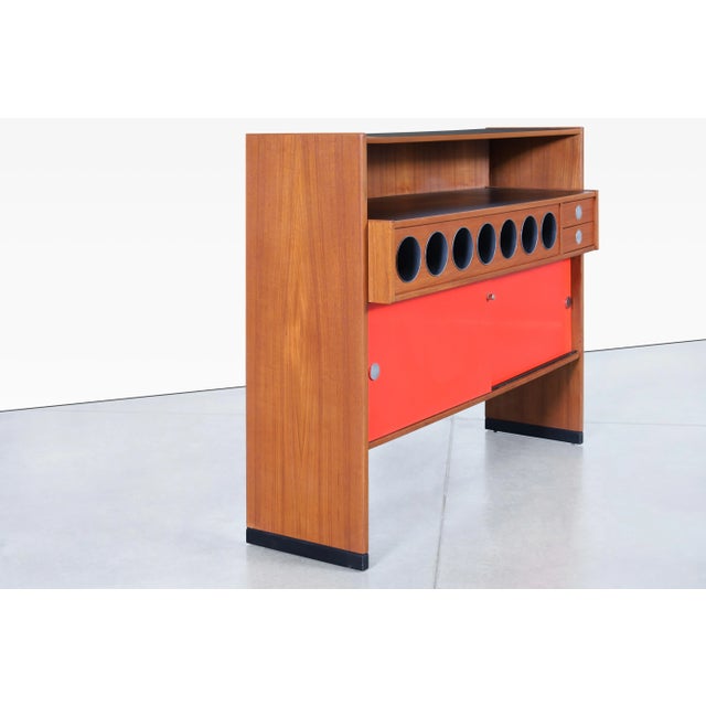 1960s Danish Teak "Boomerang" Dry Bar by Erik Buch for Dyrlund For Sale In Los Angeles - Image 6 of 12