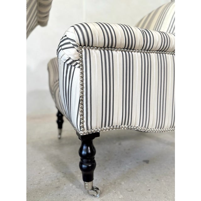 (2) Ralph Lauren Mayfair Tufted Chairs in Ebony and Ivory Silk For Sale - Image 10 of 14