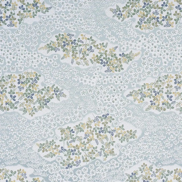 Contemporary Schumacher Lorene Fabric In Sky For Sale - Image 3 of 6