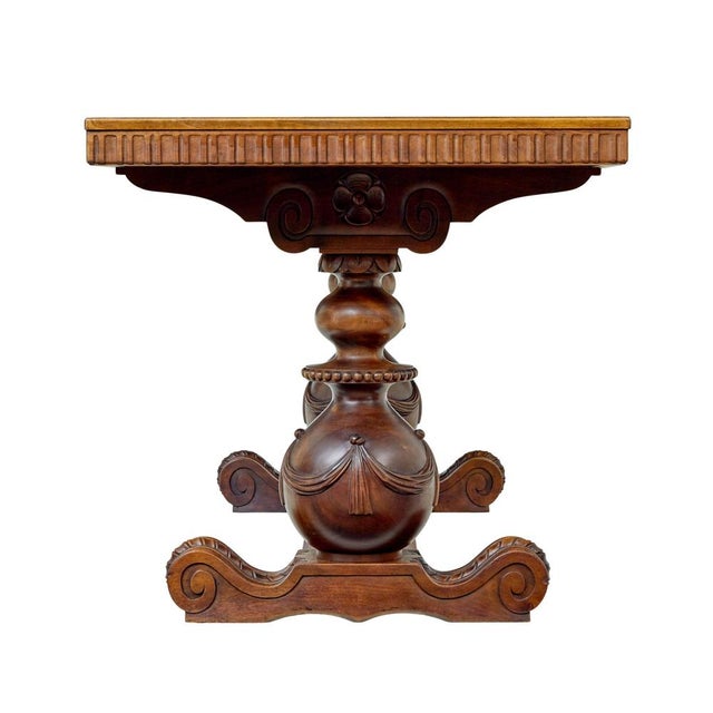 scandinavian early 20th carved walnut desk circa 1920. here we offer a beautiful table with neo classical/italian...