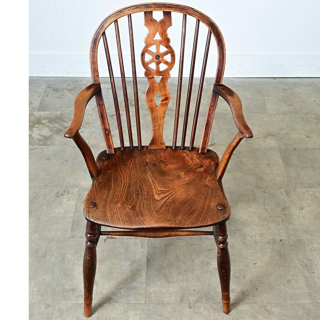 Wood English 19th Century Elm Windsor Armchair For Sale - Image 7 of 12