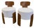 Sculptural Pair of Italian Modernist Chair in Walnut and Ivory Bouclé, 1970s For Sale