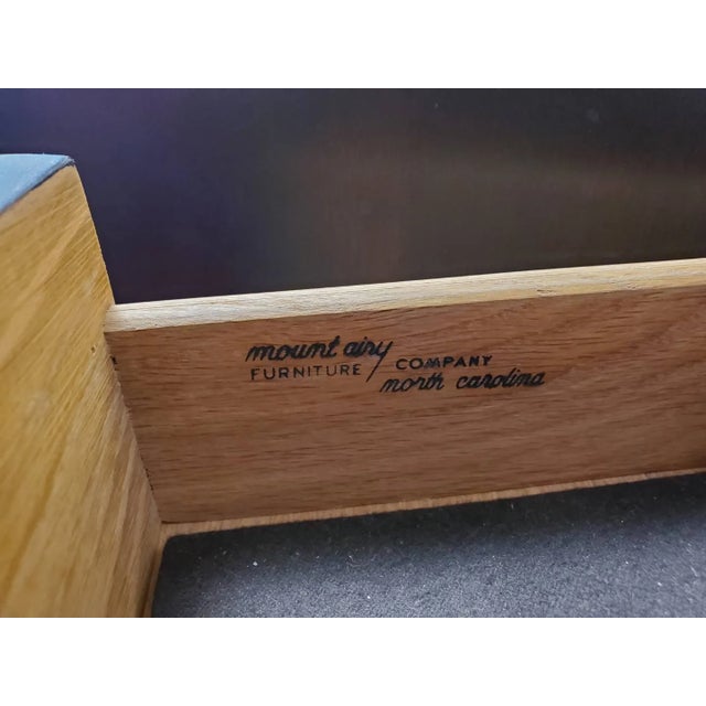 1960s Vintage Mount Airy Mid-Century Modern Credenza Two-Tone Walnut Finish For Sale - Image 5 of 13