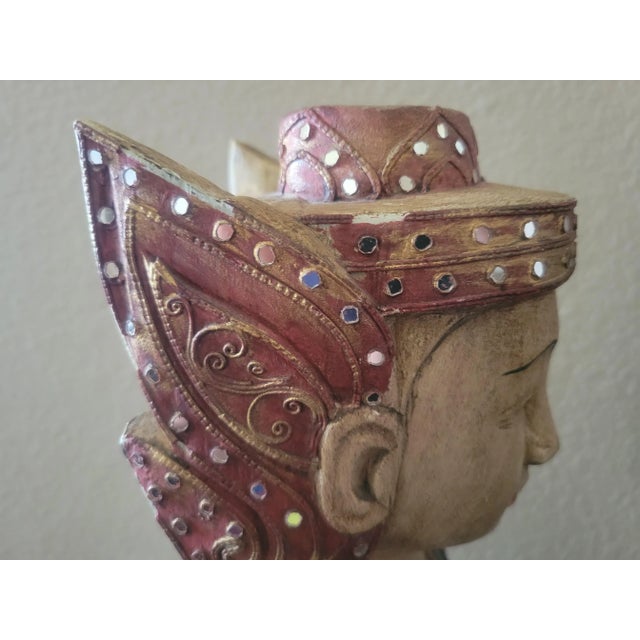 Wood Early 20th Century Thai Goddess For Sale - Image 7 of 13
