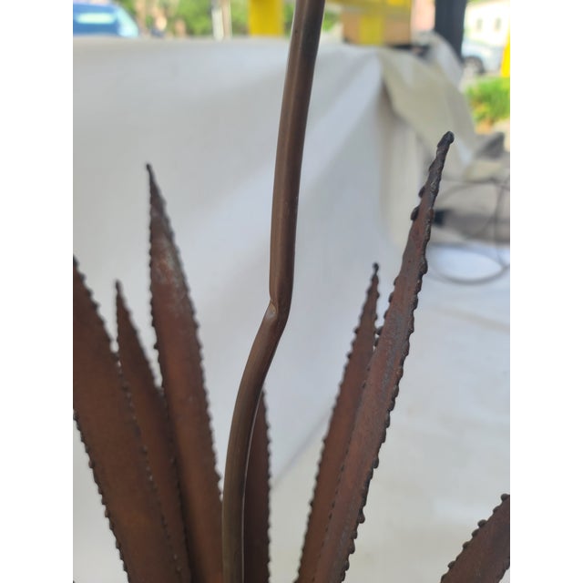 Tall Vintage Copper Agave Sculpture on Driftwood For Sale - Image 12 of 12