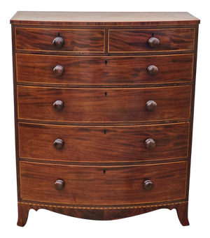 Antique Mahogany Bow Front Chest of Drawers from Gillows, 19th Century