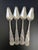 A stunning set of four fruit/orange spoons in the Royal pattern by Aurora Silver Plate Co. / International Silver. This...