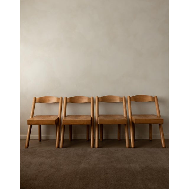 A striking and architectural set of four vintage iva dining chairs designed by roberto pamio and renato toso for stilwood,...