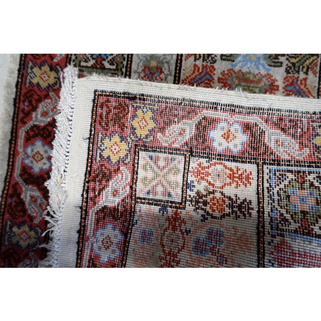 Abstract 1970s, Handmade Vintage Tunisian Silk Rug 1.6' X 3.7' For Sale - Image 3 of 11