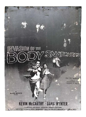 1950s Invasion of the Body Snatchers, Black & White Movie Theatre Poster, 1956