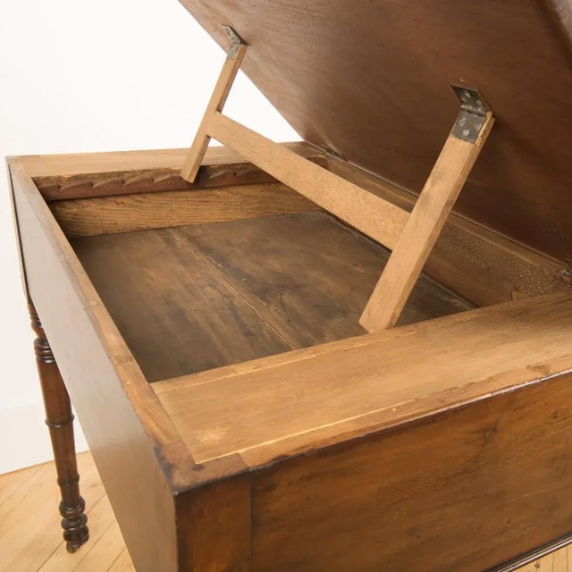 Wood 19th Century English Mahogany Leather Top Architect's Desk For Sale - Image 7 of 11