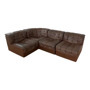 Ds-11 Patchwork Lounge Chair in Brown Leather From De Sede, 1970s
