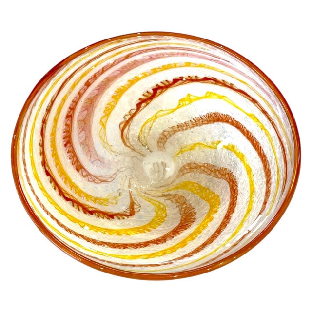 Late 20th Century Pizichillo Gordon Art Glass Bowl Swirl San Francisco Bay Area Oakland Decor For Sale - Image 11 of 11