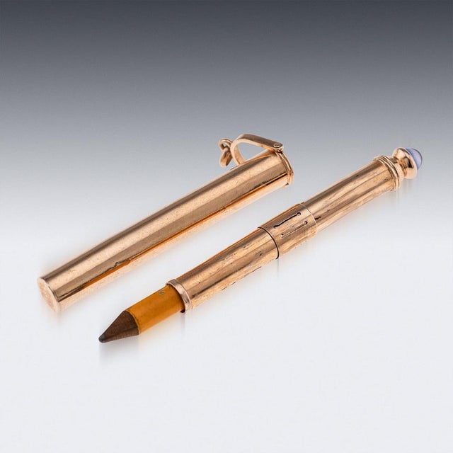 Antique French Gold and Sapphire Retractable Pencil, 1900 For Sale - Image 13 of 14