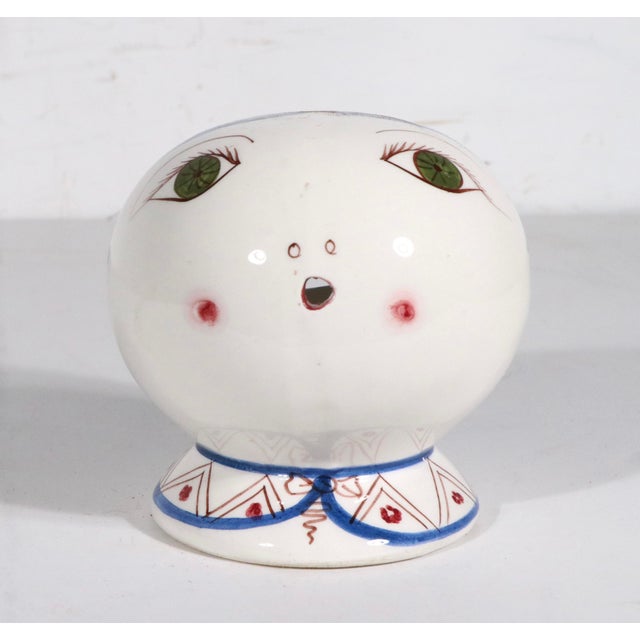 White Whimsical Mid 20th Century Italian Pottery String Holder For Sale - Image 8 of 11
