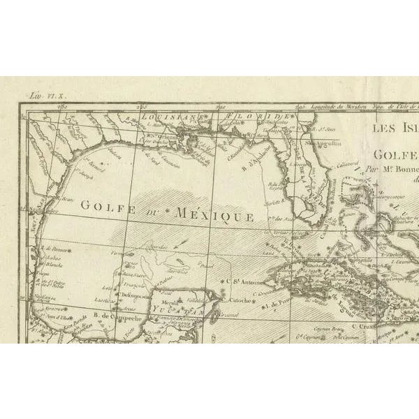 Authentic Antique Map of the Caribbean, Gulf Coast and Central America, 1787 For Sale - Image 4 of 10