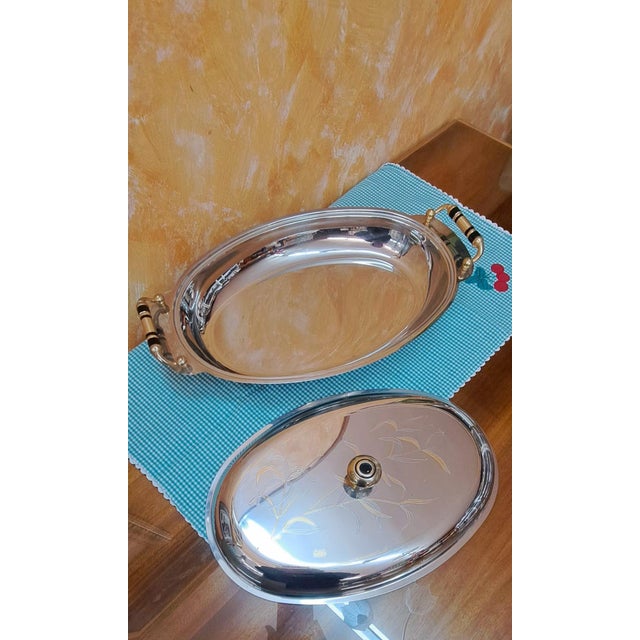 Stainless Steel and Gold Tray from Giorinox, 1985 For Sale - Image 6 of 10