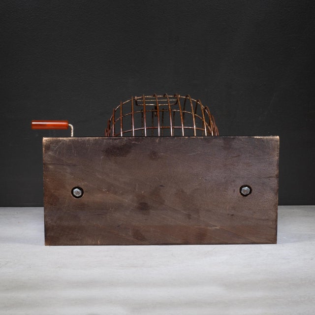 Orange Vintage Bingo Cage With Bakelite Handle c.1930-1950 For Sale - Image 8 of 9