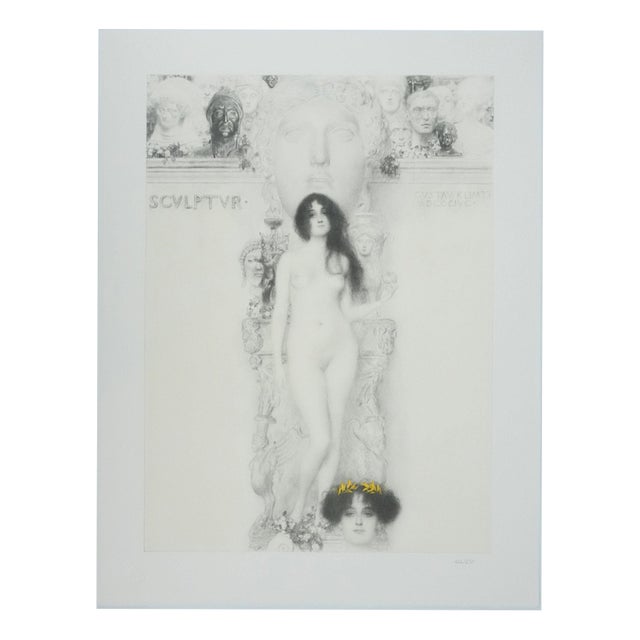 Gustav Klimt, Nude, The Allegory of Sculpture, Lithograph For Sale
