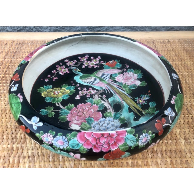 What a rarity and stunner! This beautiful hand painted bowl would make a lovely catchall perched upon and table or chest....