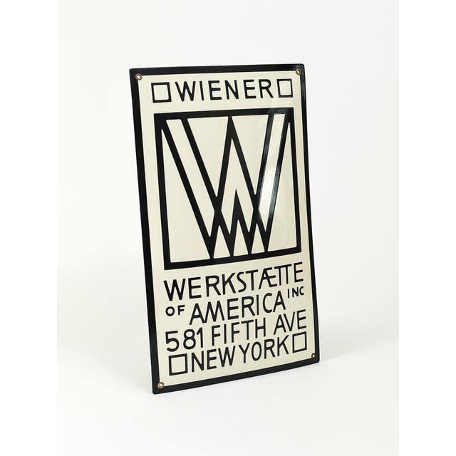 1960s Wiener Werkstätte of America Inc New York Enameled Advertising Sign by Josef Hoffmann, 1960s For Sale - Image 5 of 18