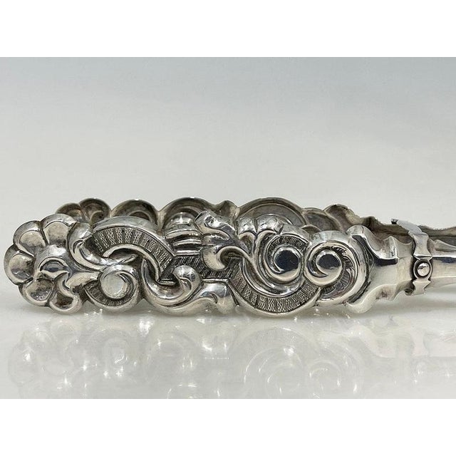 Dutch Silver Asparagus Tongs by Antonius Hendrikus der Kinderen, 1853 For Sale - Image 4 of 11