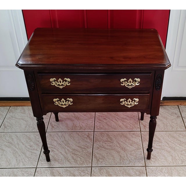 1980s Ethan Allen Cherry End/Night Table For Sale - Image 11 of 14