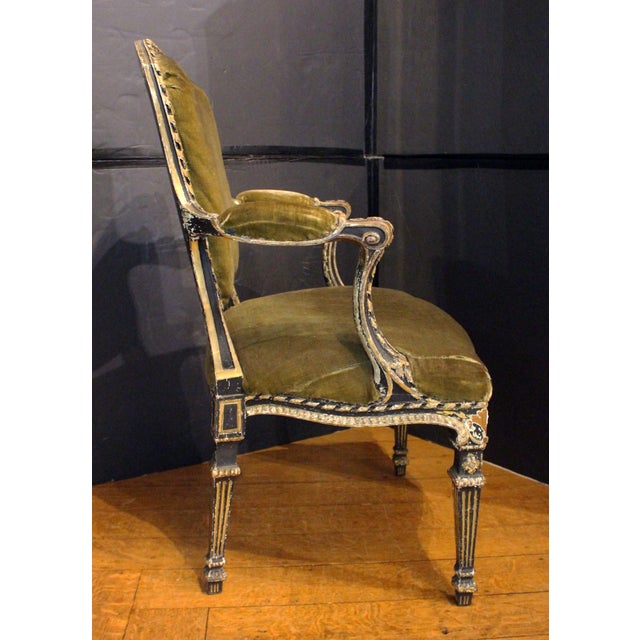 Circa 1770 George III Fauteuil or Open Arm Chair For Sale - Image 4 of 7