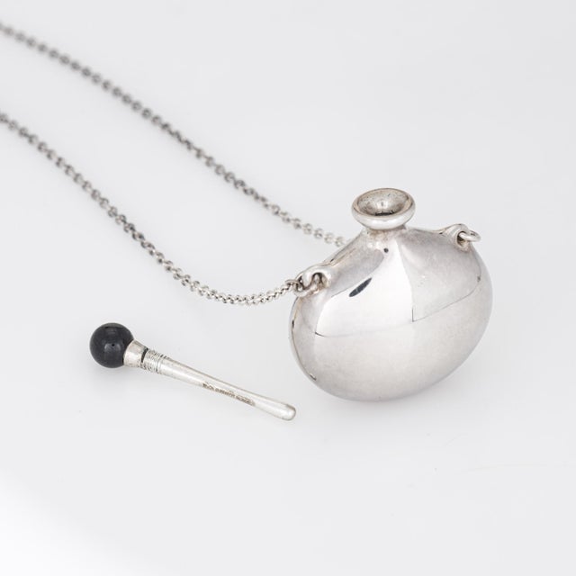 Contemporary Tiffany & Co Round Bottle Pendant 28" Necklace Sterling Silver Elsa Peretti For Sale - Image 3 of 5
