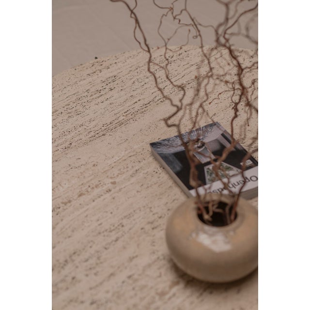 Beige Large Vintage Travertine Coffee Table, 1970s For Sale - Image 8 of 13