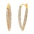 Contemporary 10K Yellow Gold 1/2 Cttw Round-Cut Diamond Modern Hoop Earrings (I-J Color, I2-I3 Clarity) For Sale - Image 3 of 6