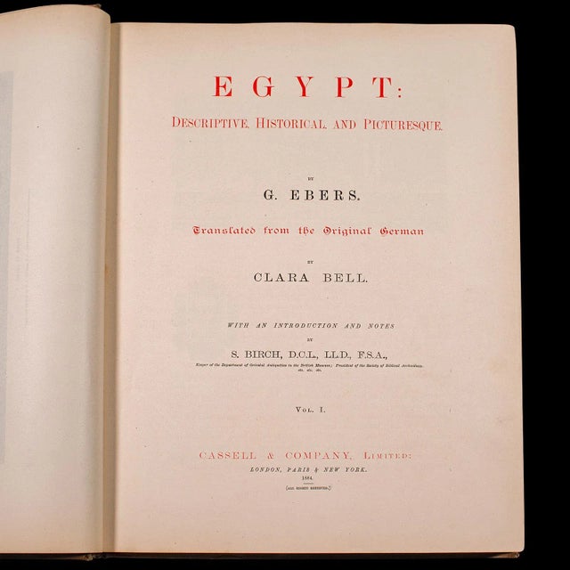 1884's 2 Large Vols Antique Reference Book, Egypt For Sale - Image 4 of 12